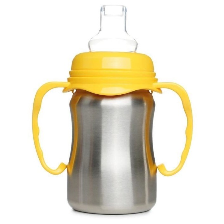 Tasse d'apprentissage - THERMOBABY - Inox - 180 ml - Jaune Mangue - Ergonomique et anti-fuites Tasse d'apprentissage - THERMOBABY - Inox - 180 ml - Jaune Mangue - Ergonomique et anti-fuites