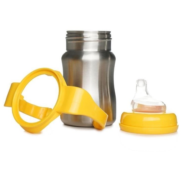 Tasse d'apprentissage - THERMOBABY - Inox - 180 ml - Jaune Mangue - Ergonomique et anti-fuites Tasse d'apprentissage - THERMOBABY - Inox - 180 ml - Jaune Mangue - Ergonomique et anti-fuites