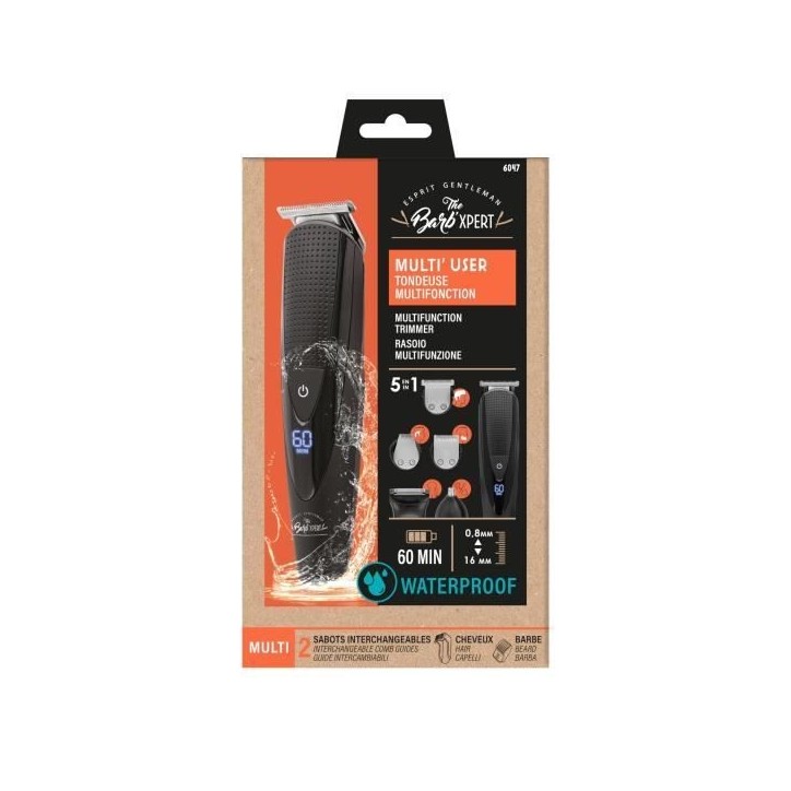 Tondeuse 5 en 1 THE BARB' XPERT 6047 - Multifonction - Avec rasoir a grilles pour barbe Tondeuse 5 en 1 THE BARB' XPERT 6047 - Multifonction - Avec rasoir a grilles pour barbe