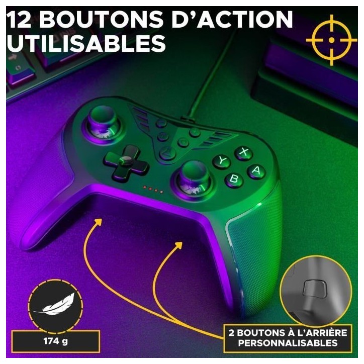 Manette Gamer - THE G-LAB - K-PAD HELIUM - Filaire - PC & PS - Noir Manette Gamer - THE G-LAB - K-PAD HELIUM - Filaire - PC & PS - Noir
