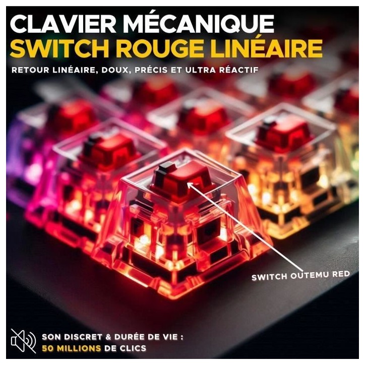 Clavier Gamer - The G-Lab - KEYZ TITAN - Mécanique (Switch Rouge) - Filaire - RGB - Noir Clavier Gamer - The G-Lab - KEYZ TITAN - Mécanique (Switch Rouge) - Filaire - RGB - Noir