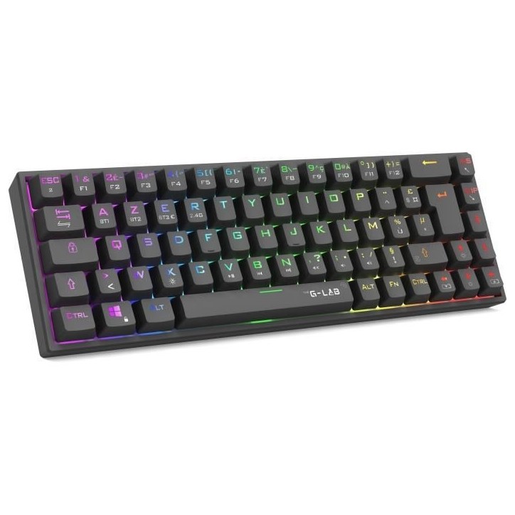 Clavier Gamer Triple Mode - The G-Lab - KEYZ TITAN - Mécanique (Switch Rouge) - Sans Fil - RGB Clavier Gamer Triple Mode - The G-Lab - KEYZ TITAN - Mécanique (Switch Rouge) - Sans Fil - RGB