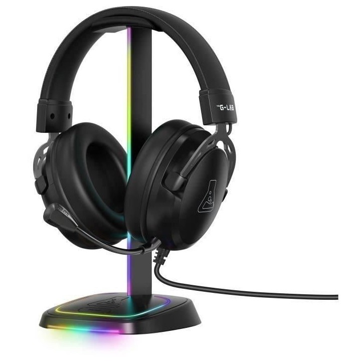 Support casque gamer - The G-Lab - K-STAND-NEON RGB - Filaire - Éclairage RGB - Noir Support casque gamer - The G-Lab - K-STAND-NEON RGB - Filaire - Éclairage RGB - Noir