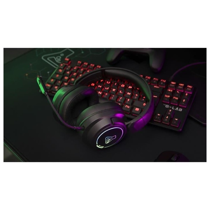 Casque Gamer sans fil - The G-Lab - KORP IRIDIUM - Microphone - RGB - PC/PS4/Xbox One - Noir Casque Gamer sans fil - The G-Lab - KORP IRIDIUM - Microphone - RGB - PC/PS4/Xbox One - Noir