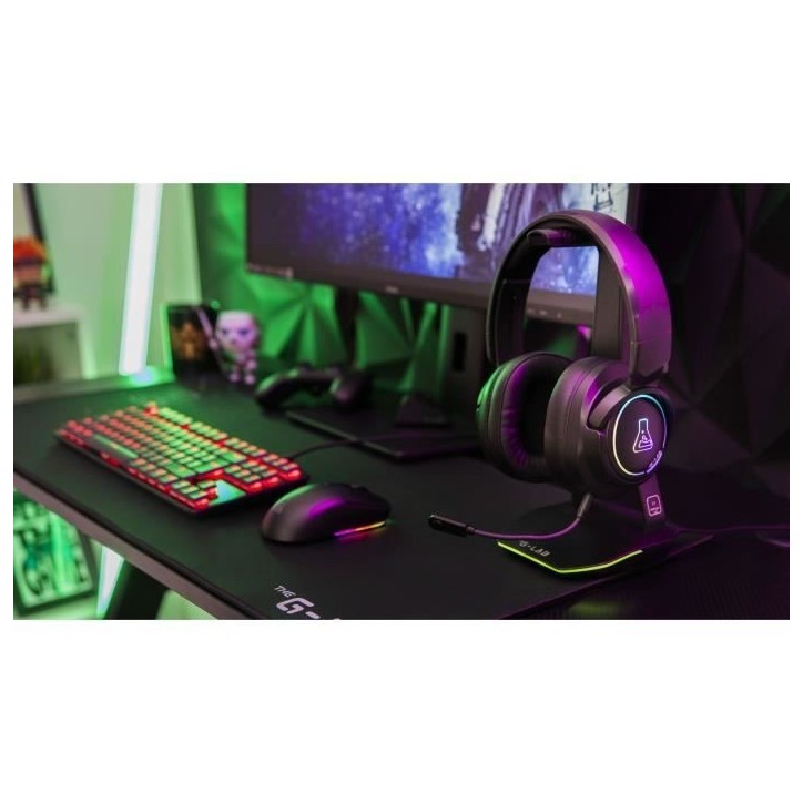 Casque Gamer sans fil - The G-Lab - KORP IRIDIUM - Microphone - RGB - PC/PS4/Xbox One - Noir Casque Gamer sans fil - The G-Lab - KORP IRIDIUM - Microphone - RGB - PC/PS4/Xbox One - Noir