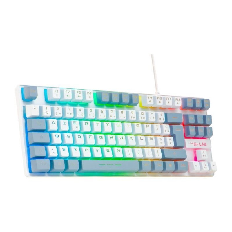 Clavier Gamer - The G-Lab - KEYZ CAESIUM - RGB - Blanc & gris - TKL Clavier Gamer - The G-Lab - KEYZ CAESIUM - RGB - Blanc & gris - TKL
