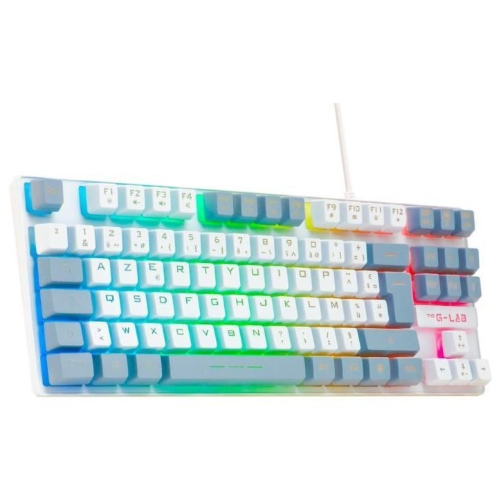 Clavier Gamer - The G-Lab - KEYZ CAESIUM - RGB - Blanc & gris - TKL Clavier Gamer - The G-Lab - KEYZ CAESIUM - RGB - Blanc & gris - TKL
