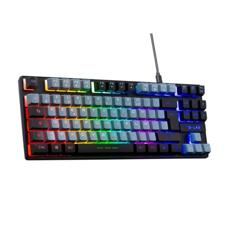 Clavier Gamer - The G-Lab - KEYZ CAESIUM - RGB - Gris & Noir - TKL Clavier Gamer - The G-Lab - KEYZ CAESIUM - RGB - Gris & Noir - TKL