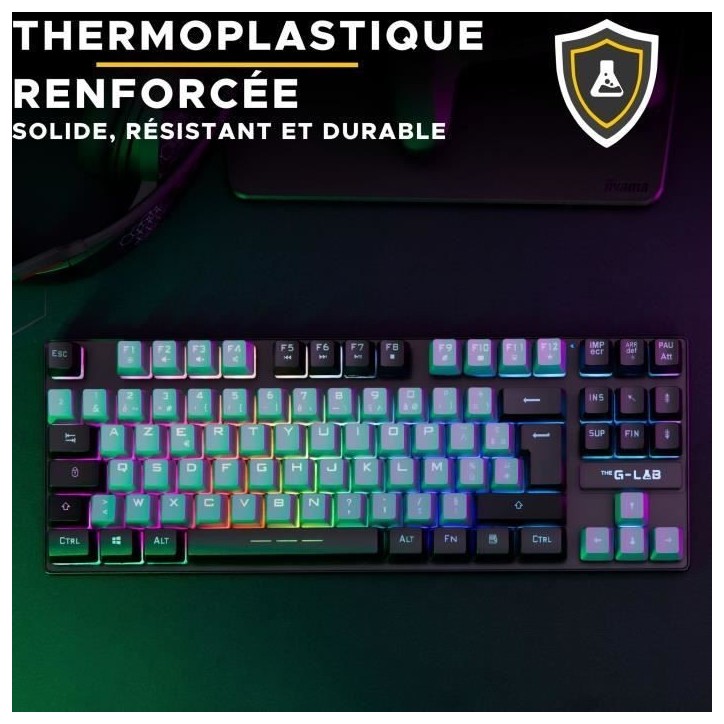 Clavier Gamer - The G-Lab - KEYZ CAESIUM - RGB - Gris & Noir - TKL Clavier Gamer - The G-Lab - KEYZ CAESIUM - RGB - Gris & Noir - TKL