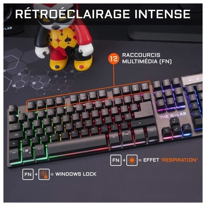 Pack Gamer 2 en 1 - The G-Lab - COMBO KRYPTON - Souris Filaire - Clavier Filaire Pack Gamer 2 en 1 - The G-Lab - COMBO KRYPTON - Souris Filaire - Clavier Filaire