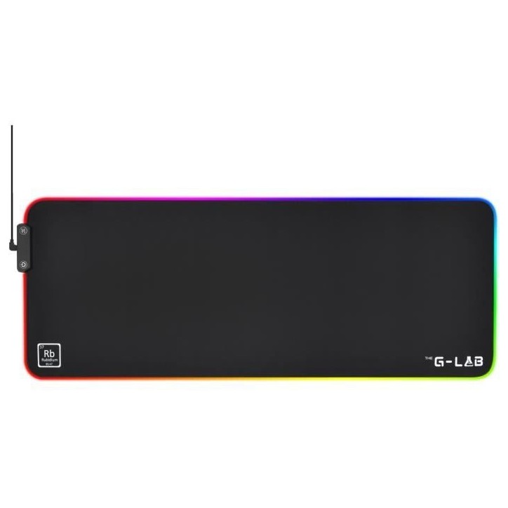 Tapis de Souris - XXL - The G-Lab - PAD RUBIDIUM - RGB USB - 800x300x3mm - Noir