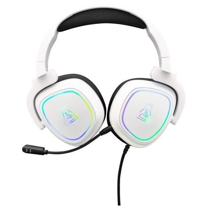 Casque Gamer Filaire - The G-Lab - KORP RADIUM - Microphone - RGB - Blanc