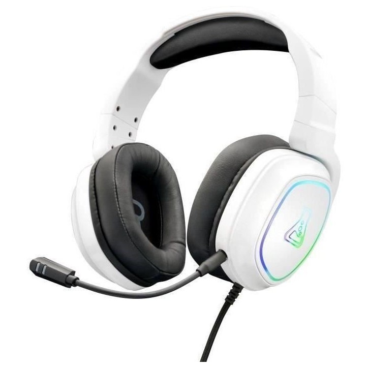 Casque Gamer Filaire - The G-Lab - KORP RADIUM - Microphone - RGB - Blanc