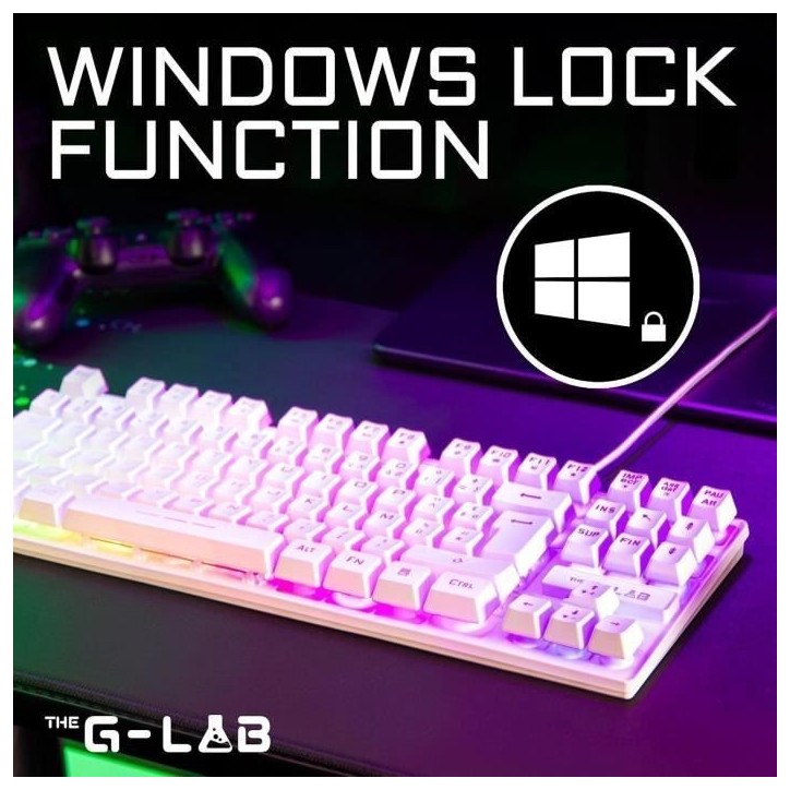 Clavier Gamer - The G-Lab - KEYZ CAESIUM TKL - RGB - Filaire - 100% Personnalisable - Azerty - Noir