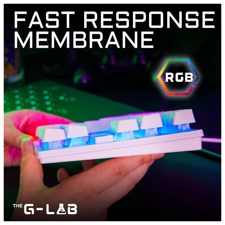 Clavier Gamer - The G-Lab - KEYZ CAESIUM TKL - RGB - Filaire - 100% Personnalisable - Azerty - Noir