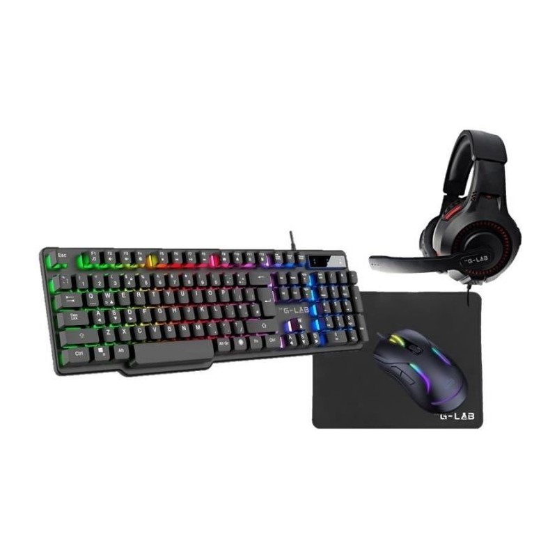 Pack Gamer 4 en 1 - The G-Lab - COMBO SULFUR - Souris filaire - Clavie Pack Gamer 4 en 1 - The G-Lab - COMBO SULFUR - Souris filaire - Clavie
