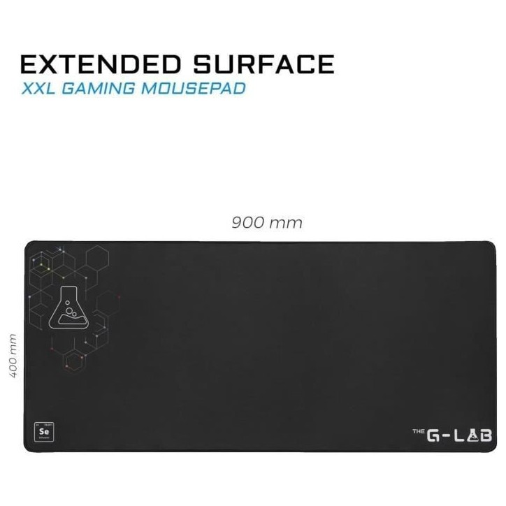 Tapis de Souris - XXL - The G-Lab - PAD SELENIUM - 900x400x4mm - Noir Tapis de Souris - XXL - The G-Lab - PAD SELENIUM - 900x400x4mm - Noir