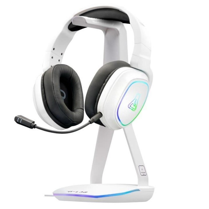 Support pour Casque/Micro-Casque - THE G-LAB - K-STAND HYDROGEN - 2 ports USB - Blanc Support pour Casque/Micro-Casque - THE G-LAB - K-STAND HYDROGEN - 2 ports USB - Blanc