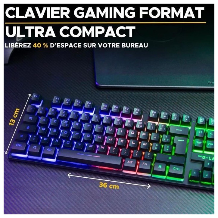 Clavier Gamer - The G-Lab - KEYZ CAESIUM TKL WIRELESS - sans fil - azerty - Noir Clavier Gamer - The G-Lab - KEYZ CAESIUM TKL WIRELESS - sans fil - azerty - Noir