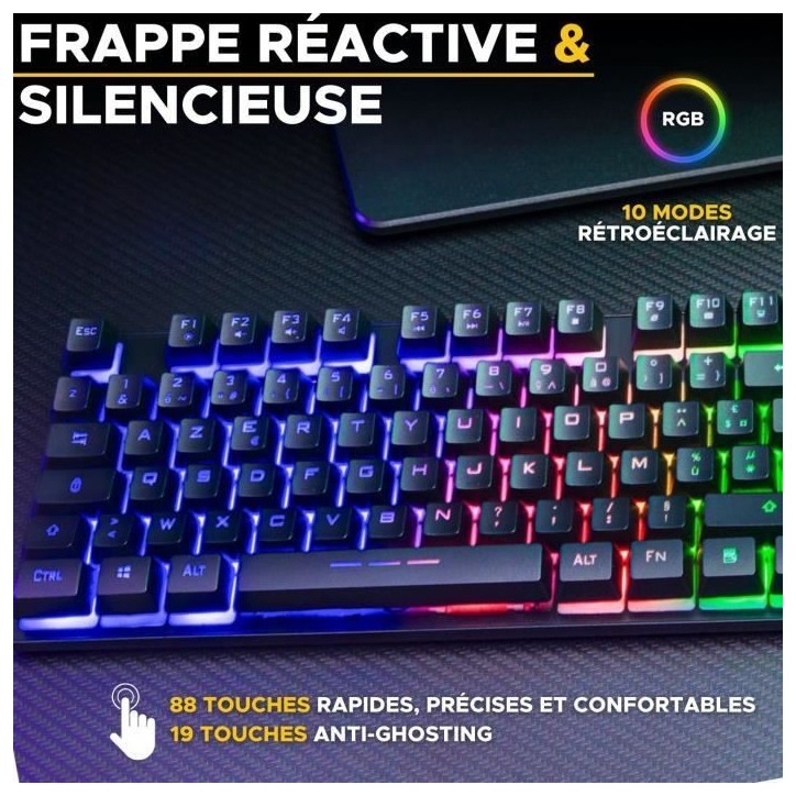 Clavier Gamer - The G-Lab - KEYZ CAESIUM TKL WIRELESS - sans fil - azerty - Noir Clavier Gamer - The G-Lab - KEYZ CAESIUM TKL WIRELESS - sans fil - azerty - Noir