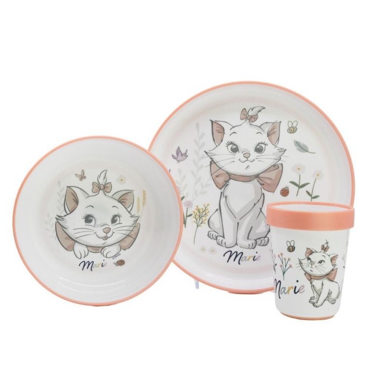 Coffret repas THERMOBABY ARISTOCHAT 3 pieces : Assiette, bol et gobelet Coffret repas THERMOBABY ARISTOCHAT 3 pieces : Assiette, bol et gobelet