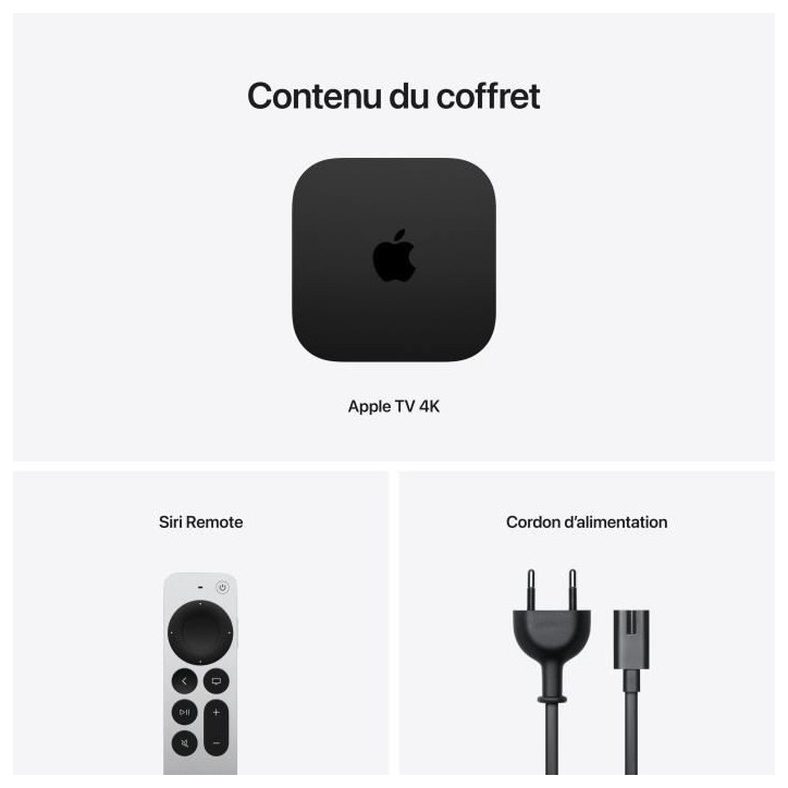 Passerelle multimédia Apple TV 4K 128 Go 3eme génération