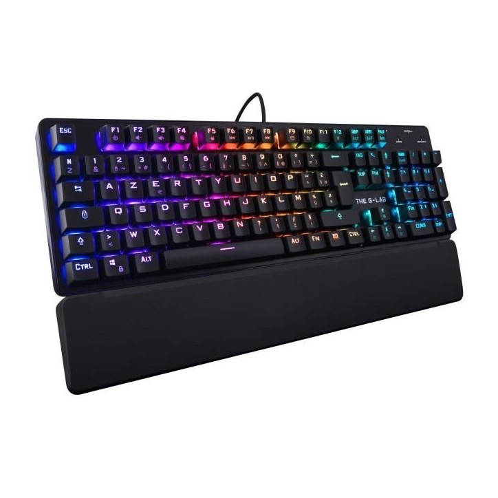 Clavier Gamer - The G-Lab - KEYZ RUBIDIUM - Mécanique (Switch Rouge) - Repose Poignet - RGB - Filaire - Azerty - Noir Clavier Gamer - The G-Lab - KEYZ RUBIDIUM - Mécanique (Switch Rouge) - Repose Poignet - RGB - Filaire - Azerty - Noir