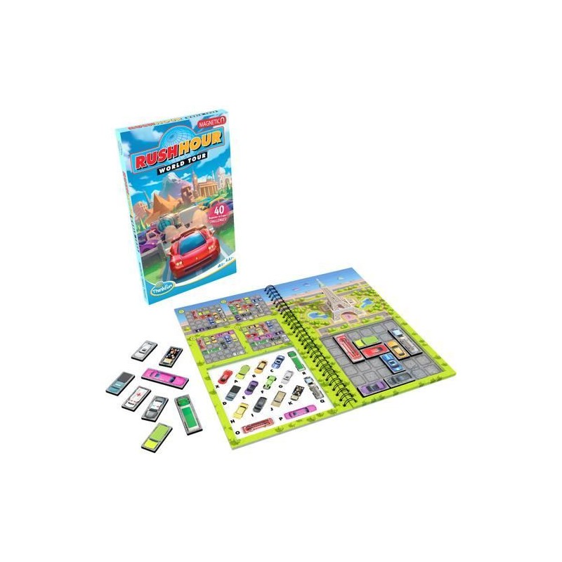 Rush Hour World Tour, 40 défis, Jeux de logique magnétique, 1 Joueur Rush Hour World Tour, 40 défis, Jeux de logique magnétique, 1 Joueur
