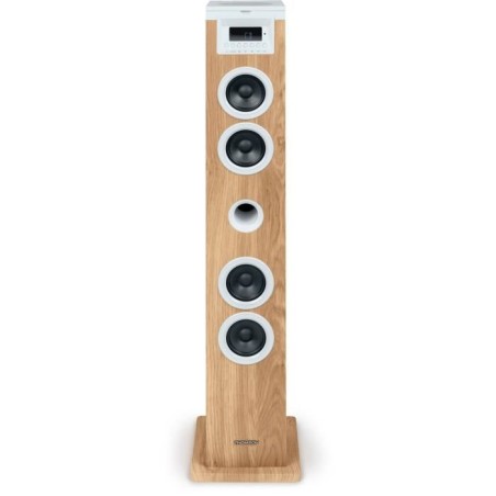 Tour haut-parleur - THOMSON - Bluetooth/CD/USB/SD - Blanc/Bois - 60W -
