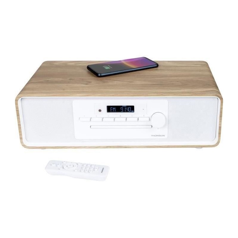 Micro-chaîne Bluetooth - THOMSON - Blanche et Noire - Radio FM/CD/MP3 Micro-chaîne Bluetooth - THOMSON - Blanche et Noire - Radio FM/CD/MP3