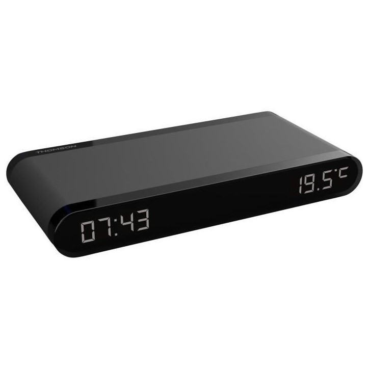 Réveil station de charge - THOMSON - Noir - Induction 15W, Température, Port USB-C, Alim. 230V Réveil station de charge - THOMSON - Noir - Induction 15W, Température, Port USB-C, Alim. 230V