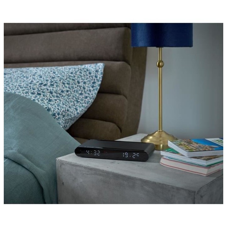 Réveil station de charge - THOMSON - Noir - Induction 15W, Température, Port USB-C, Alim. 230V Réveil station de charge - THOMSON - Noir - Induction 15W, Température, Port USB-C, Alim. 230V