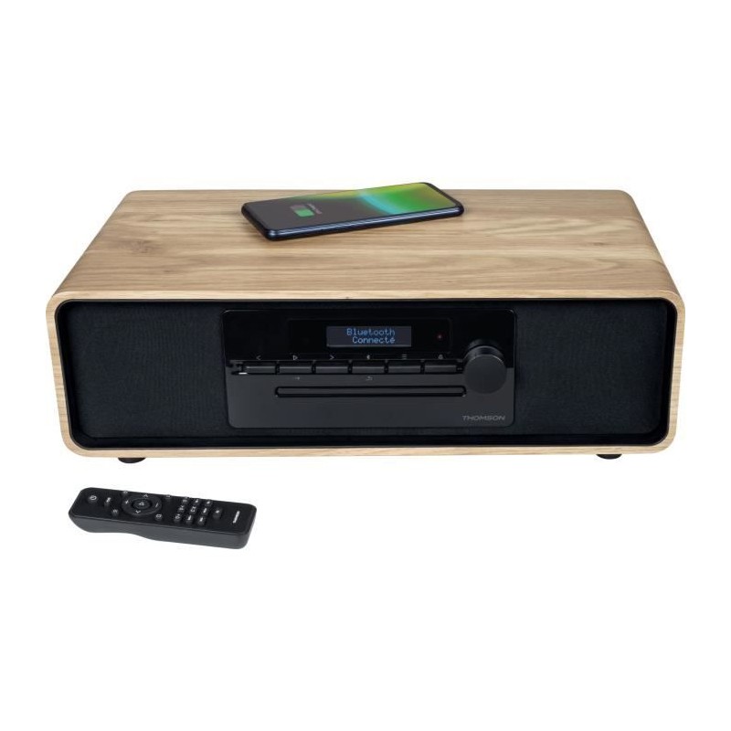 Micro-chaîne Bluetooth - THOMSON - Bois/Noir - Radio FM/DAB+/CD/MP3/U