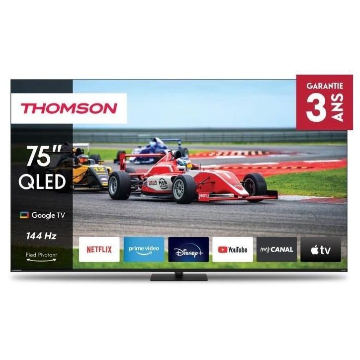 Thomson 75QG7C14 - TV QLED 75 (189 cm) - 4K UHD 3840x2160 - 144 Hz - Dolby Vision/Atmos - Google TV - 2xHDMI 2.1 + 2xHDMI 2.0