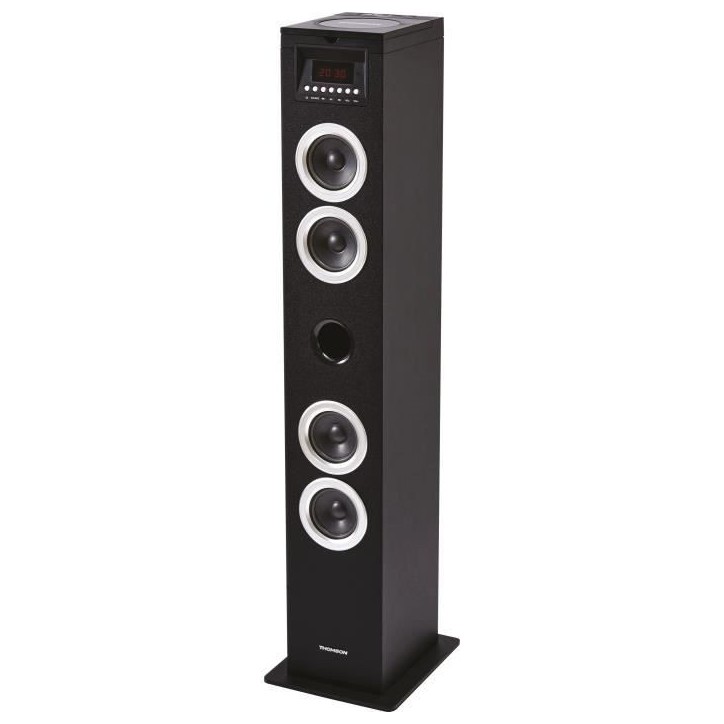 Tour haut-parleurs multimédia THOMSON DS120CD Lecteur CD 60W Bluetooth USB Radio FM Affichage LED Noire Tour haut-parleurs multimédia THOMSON DS120CD Lecteur CD 60W Bluetooth USB Radio FM Affichage LED Noire