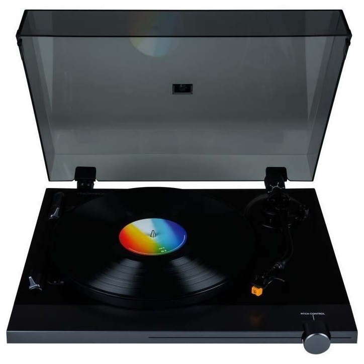 THOMSON TT700 - Platine vinyle premium 33 et 45 tours - Tete de lecture AT91 Audio Technica - Antiskating - Noire
