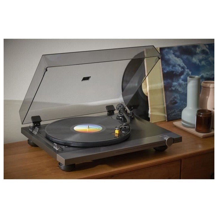 THOMSON TT700 - Platine vinyle premium 33 et 45 tours - Tete de lecture AT91 Audio Technica - Antiskating - Noire