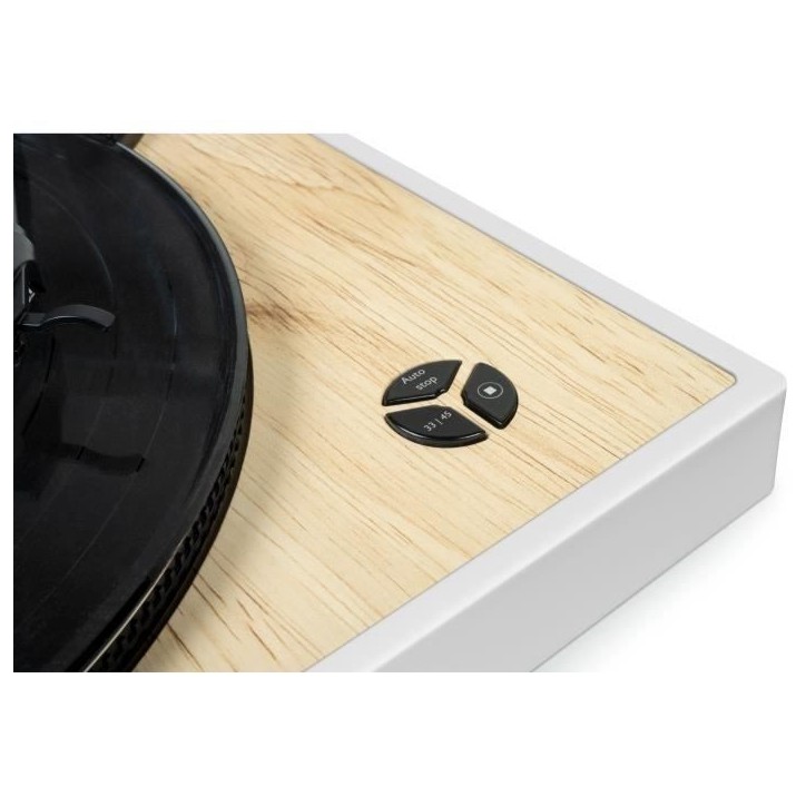 Platine vinyle THOMSON TT301 - Design bois et blanc - Tete de lecture Audio-Technica AT3600L - 33 et 45 tours