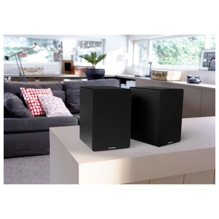 Enceintes sans fil THOMSON WS400DUO - 2x 7,5W - Noir Enceintes sans fil THOMSON WS400DUO - 2x 7,5W - Noir