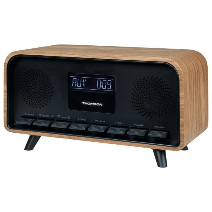Radio-réveil Bluetooth - THOMSON - Vintage Cosy - 30W, Radio FM, Double alarme, Écran LCD, Chargeur USB-C, Alim. 230V Radio-réveil Bluetooth - THOMSON - Vintage Cosy - 30W, Radio FM, Double alarme, Écran LCD, Chargeur USB-C, Alim. 230V