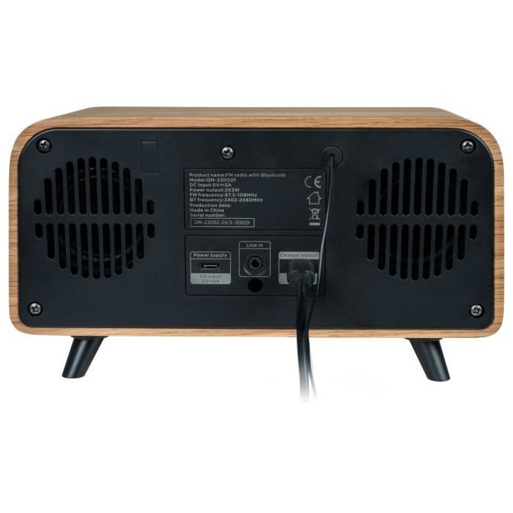 Radio-réveil Bluetooth - THOMSON - Vintage Cosy - 30W, Radio FM, Double alarme, Écran LCD, Chargeur USB-C, Alim. 230V Radio-réveil Bluetooth - THOMSON - Vintage Cosy - 30W, Radio FM, Double alarme, Écran LCD, Chargeur USB-C, Alim. 230V
