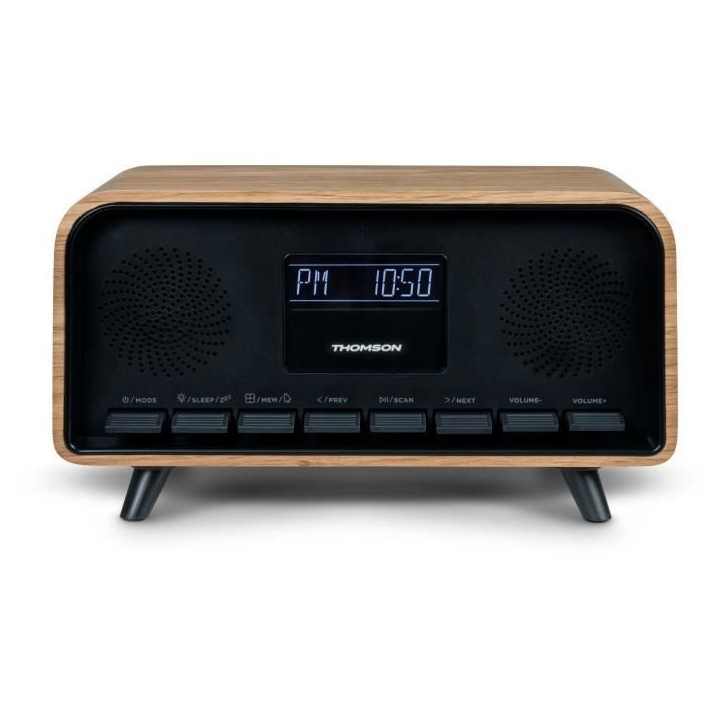 Radio-réveil Bluetooth - THOMSON - Vintage Cosy - 30W, Radio FM, Double alarme, Écran LCD, Chargeur USB-C, Alim. 230V Radio-réveil Bluetooth - THOMSON - Vintage Cosy - 30W, Radio FM, Double alarme, Écran LCD, Chargeur USB-C, Alim. 230V