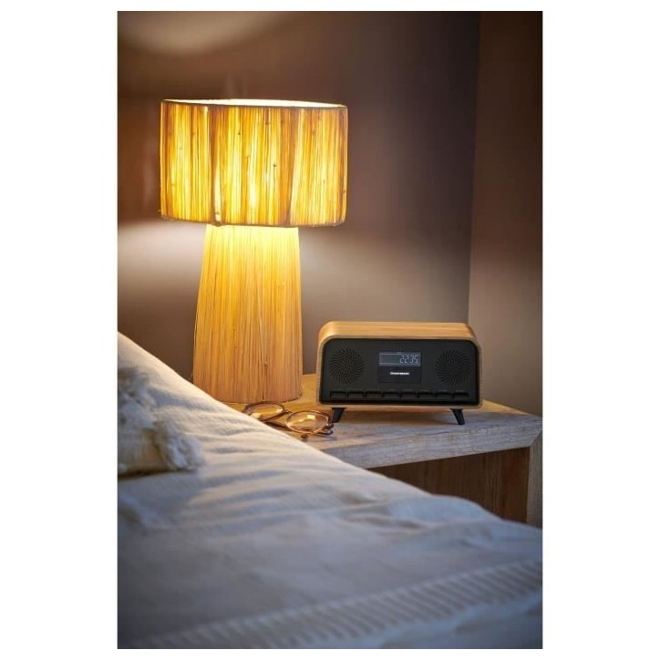 Radio-réveil Bluetooth - THOMSON - Vintage Cosy - 30W, Radio FM, Double alarme, Écran LCD, Chargeur USB-C, Alim. 230V Radio-réveil Bluetooth - THOMSON - Vintage Cosy - 30W, Radio FM, Double alarme, Écran LCD, Chargeur USB-C, Alim. 230V