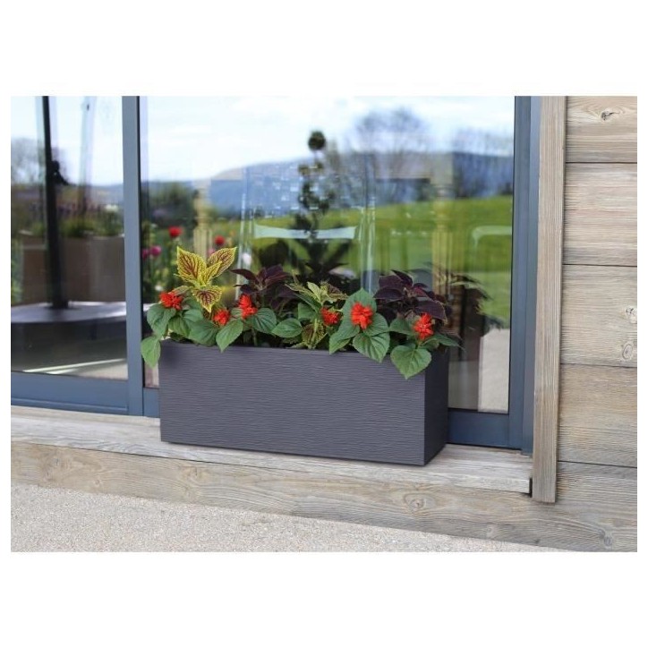 EDA Balconniere GRAPHIT UP - 25 L - 59 x 19,5 x 22,8 cm - Gris anthracite EDA Balconniere GRAPHIT UP - 25 L - 59 x 19,5 x 22,8 cm - Gris anthracite