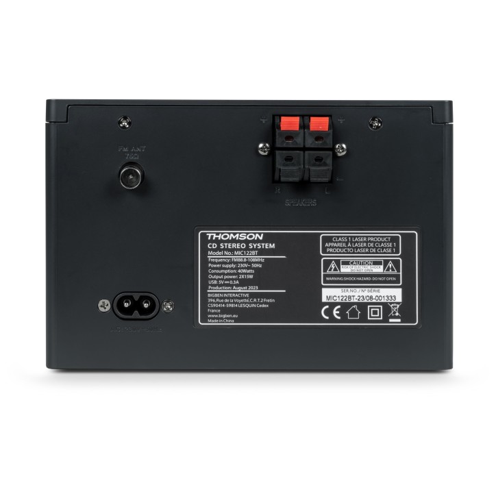 Micro Chaîne - THOMSON - Bluetooth - Radio - CD - MP3 - USB - DAB - Bois et noir