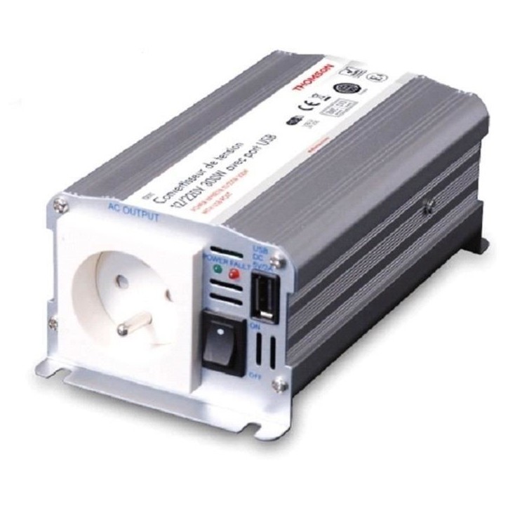 Convertisseur de tension - THOMSON - 12/220 V - 300 W - Avec prise USB