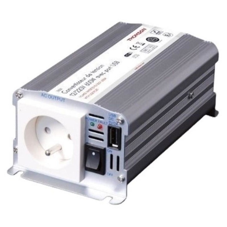 Convertisseur de tension - THOMSON - 12/220 V - 600 W - Avec prise USB Convertisseur de tension - THOMSON - 12/220 V - 600 W - Avec prise USB