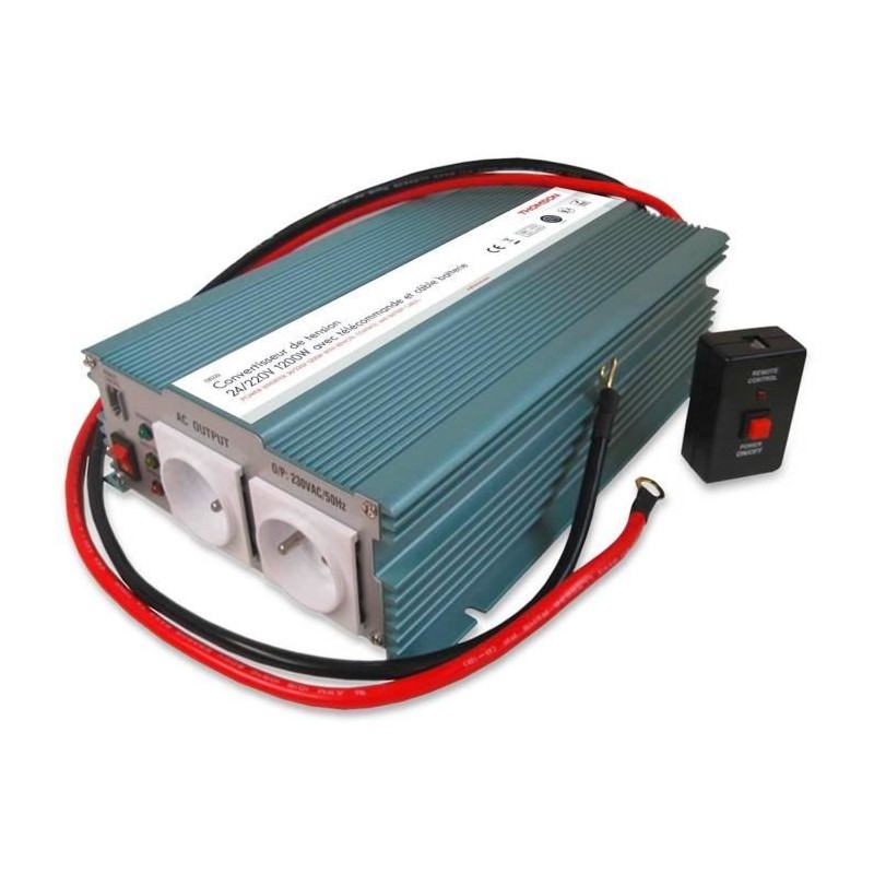 Convertisseur de tension - THOMSON - 24/220 V - 1200 W - Avec téléco Convertisseur de tension - THOMSON - 24/220 V - 1200 W - Avec téléco