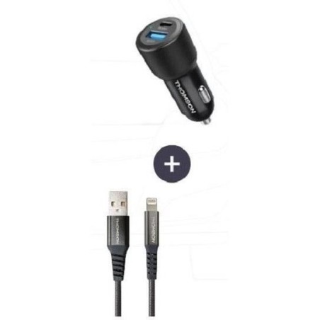 Pack chargeur + câble - THOMSON - Chargeur de voiture 60 W - Câble U