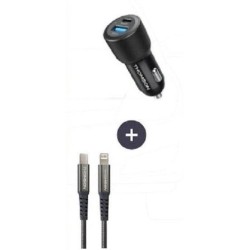 Pack chargeur + câble - THOMSON - Chargeur de voiture 60 W - Câble C